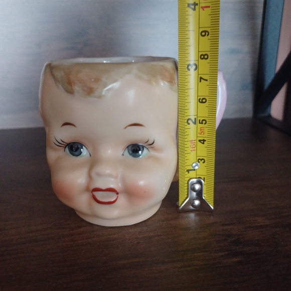 Vintage Shafford Ceramic Angelic Doll Baby Face Mug Cup Pink Handle - Picture 11 of 12